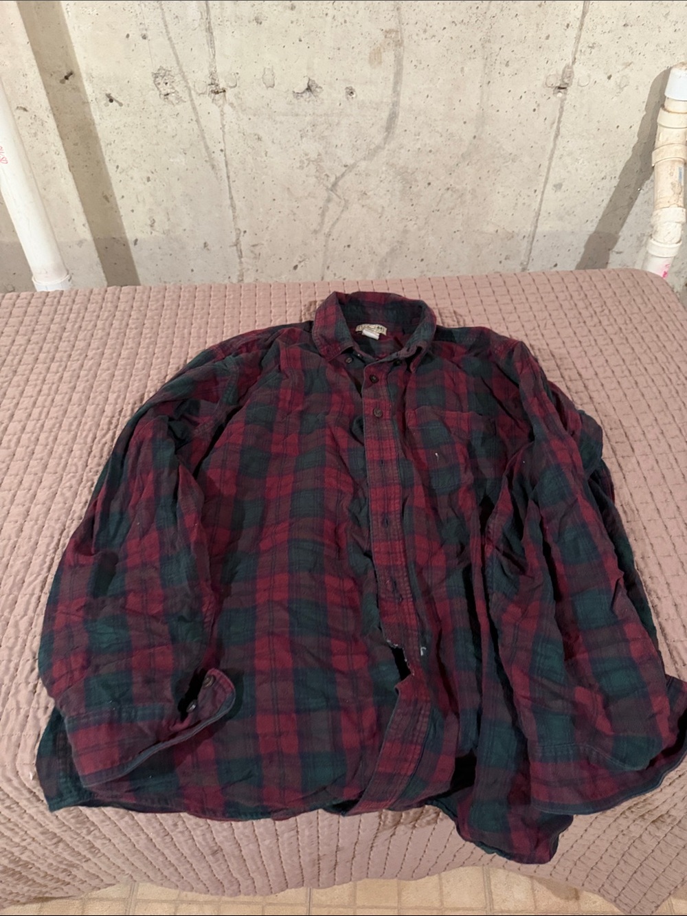 Men's Red & Green Plaid Button-Up Shirt